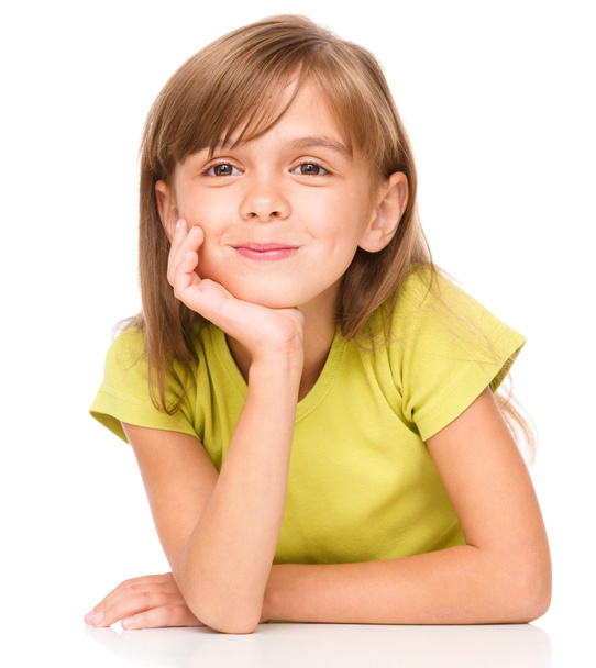 Portrait of a pensive little girl - Foto, imagen
