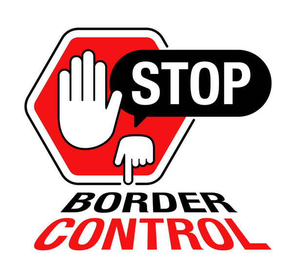 Знак "Стоп пограничному контролю" - Вектор,изображение