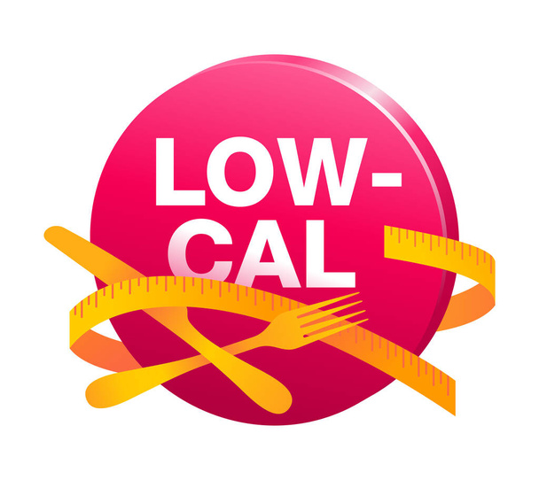 Low Cal y el icono de la alimentación saludable en estilo 3D - Vector, imagen