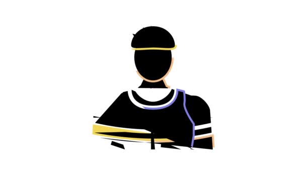 male cyclist color icon animation - Footage, Video