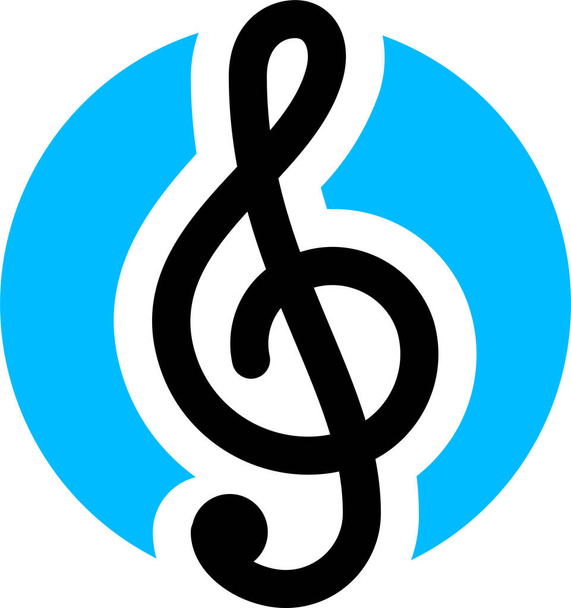 ícone de som de áudio de música em estilo esboço - Vetor, Imagem