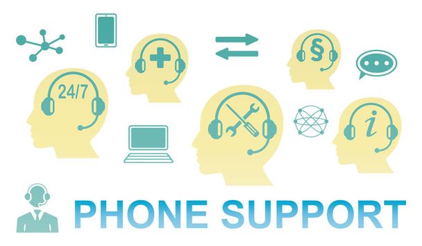 Ilustrace telefonní podporu konceptu - Fotografie, Obrázek