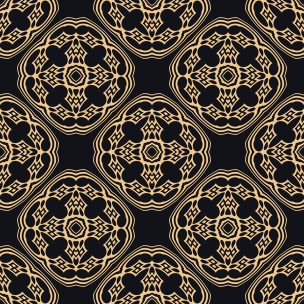 Seamless decorative pattern on a dark background.Design for printing on textiles, wallpapers, background. The tiles can be combined with each other.  - Photo, Image
