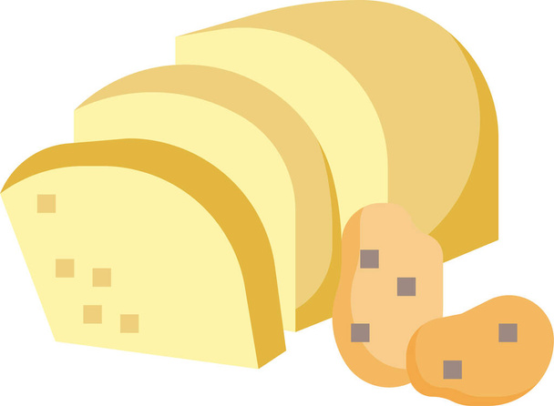 icono de comida de pan de patata - Vector, Imagen