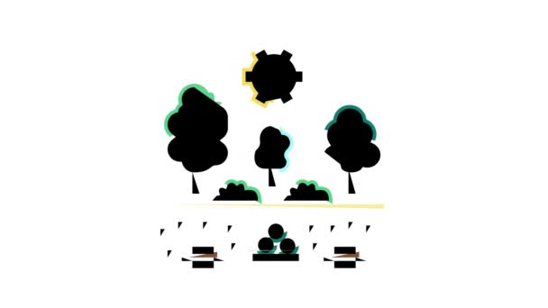 landschap ontwikkeling diensten kleur pictogram animatie - Video