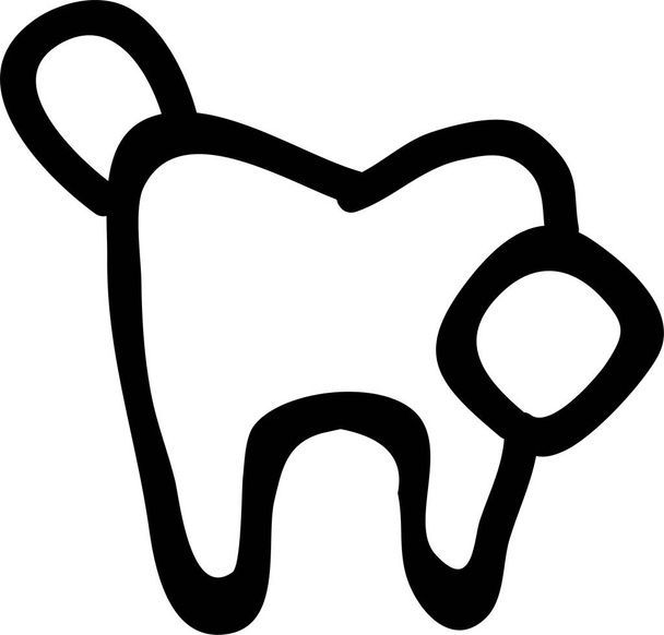 caveat cavity damage icon in outline style - Vector, Image