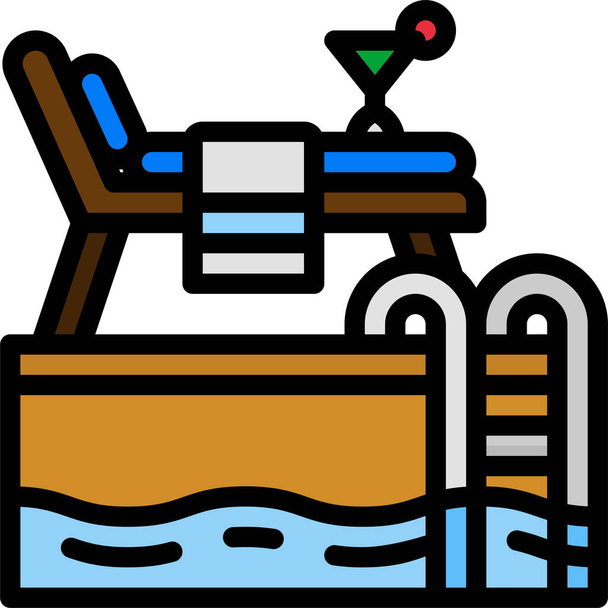 chair ladder pool icon - Vector, imagen