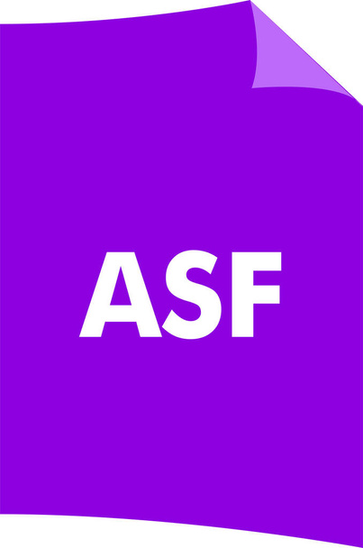 Піктограма документа формату даних asf у твердому стилі
 - Вектор, зображення