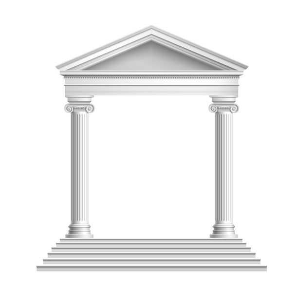 voorzijde van de tempel met kolommen - Vector, afbeelding