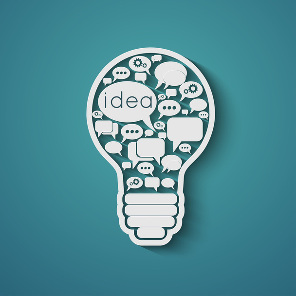 bulb with bubble speech - Vector, Image