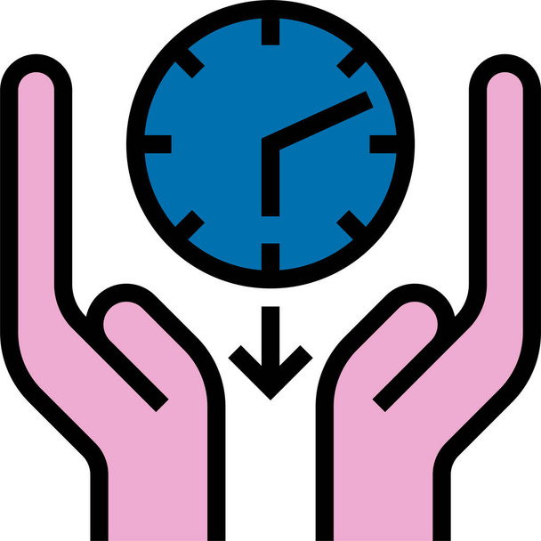 klok tijd te verminderen tijd pictogram - Vector, afbeelding