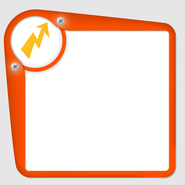 Orange frame for text with screws and flash - Vetor, Imagem