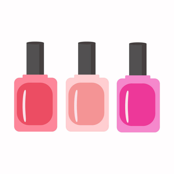 A set of three colors of nail polish on for the use of clipart - Διάνυσμα, εικόνα