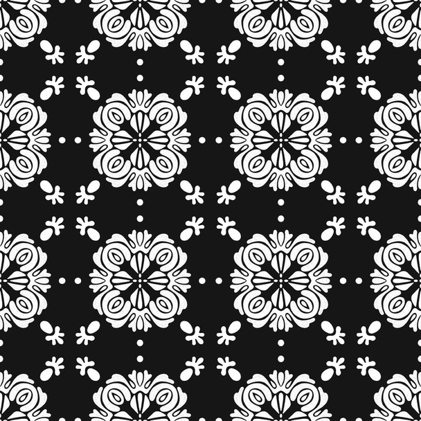 Hand drawn black and white seamless pattern. Ornate background. - Foto, imagen