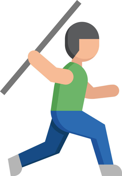 exercising javelin throw icon - Vector, Image