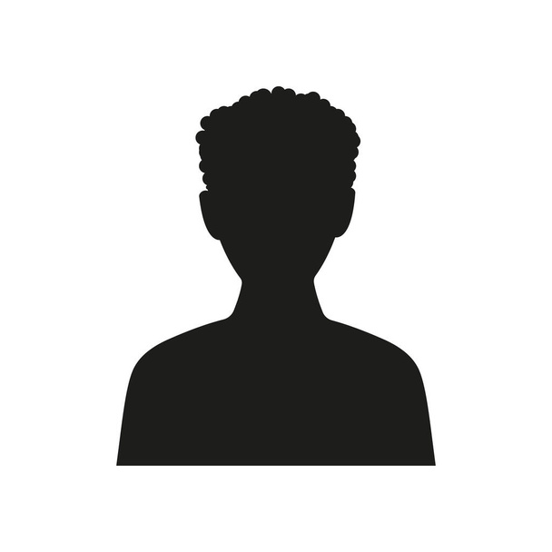 Silhouette maschile. Persona simbolo nero. Immagine profilo uomo illustrazione. Avatar umano. Vettore isolato su bianco. - Vettoriali, immagini