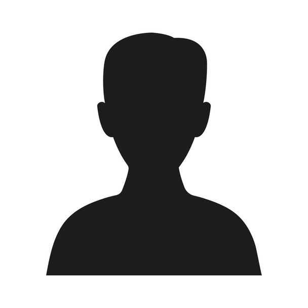Mužská silueta. Černý symbol osoby. Obrázek z profilu muže. Lidský avatar. Vektor izolovaný na bílém. - Vektor, obrázek