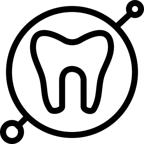 antivirus caveat dental icon in outline style - Vector, Image