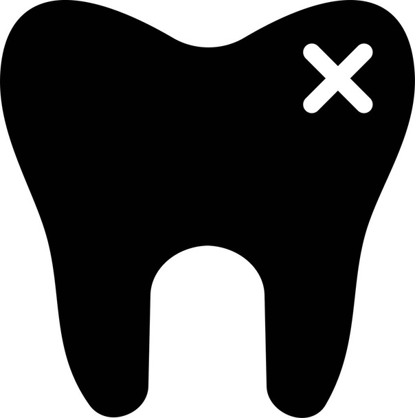 caveat dental filling icon in solid style - Vector, Image