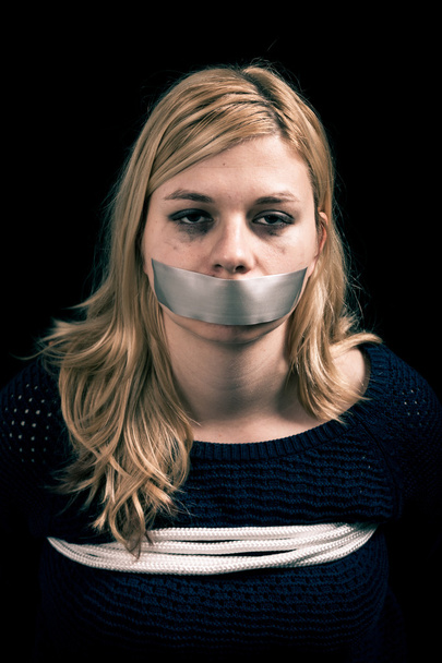 Kidnapped woman hostage - Fotografie, Obrázek