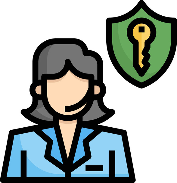 insurance agent professions icon in filled-outline style - Vector, Image