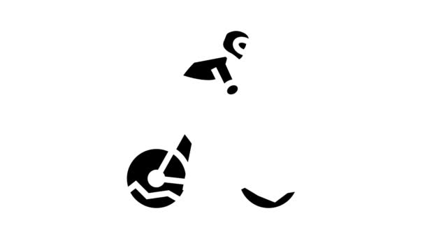 mountain riding bike glyph icon animation - Záběry, video