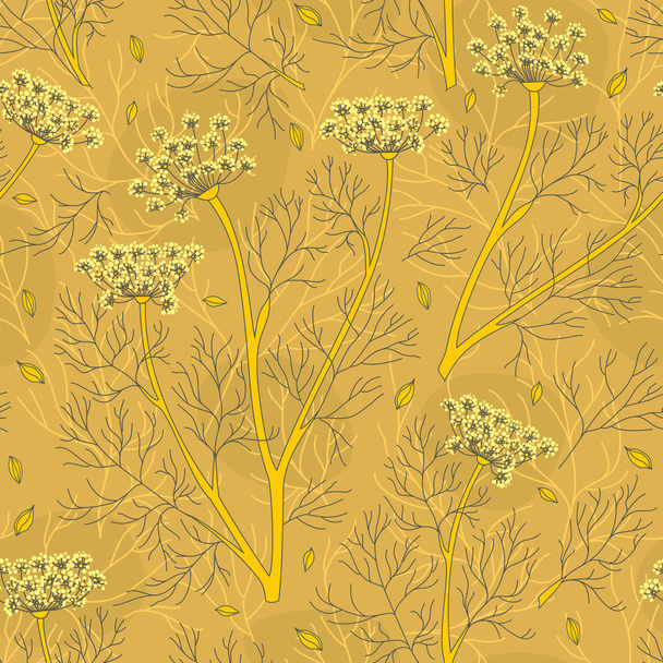 Plantas de hinojo y semillas patrón sin costura
 - Vector, Imagen