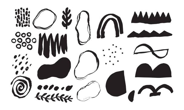 Hand drawn of various shape, stroke, and ocean doodle objects. Collection of Abstract contemporary modern trendy vector illustration. - Photo, Image