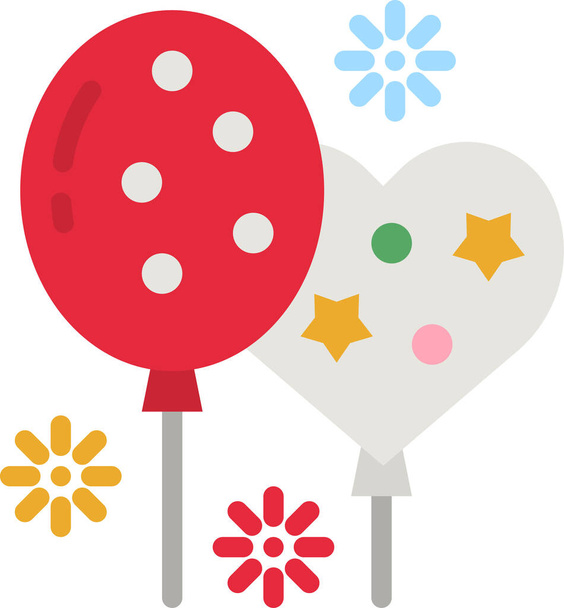 balónky zábava party ikona - Vektor, obrázek