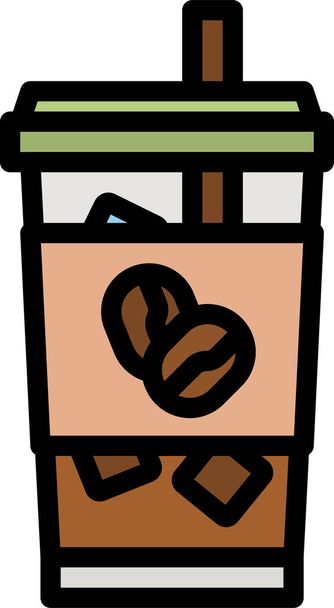 coffee ice beverage icon - Vector, Imagen