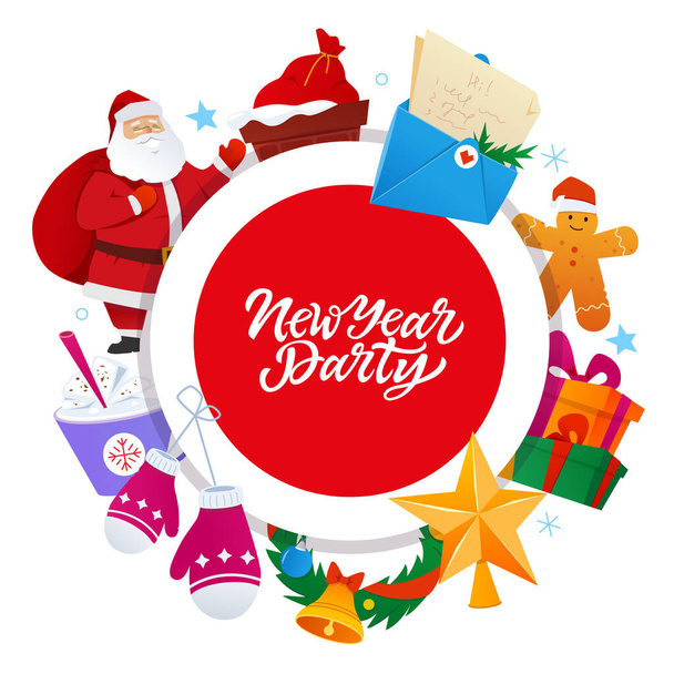 Merry Christmas - flat design style colored banner - Vettoriali, immagini