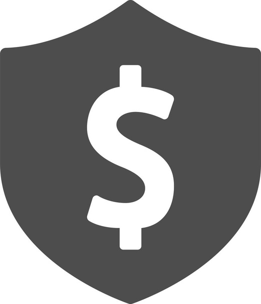money security shield icon in solid style - ベクター画像