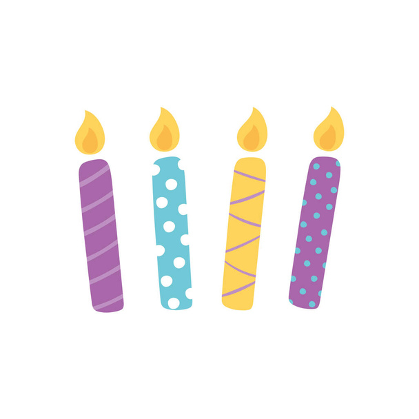 cumpleaños velas encendidas - Vector, Imagen
