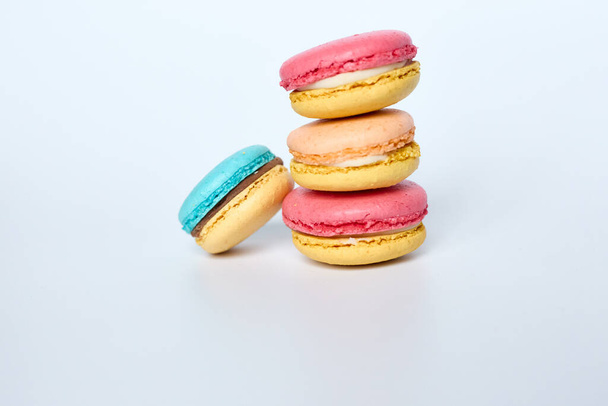 Stack of macaroons on a white background, Stack of macaroons - Фото, изображение