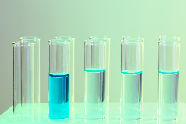 Test-tubes with blue liquid - Foto, Bild