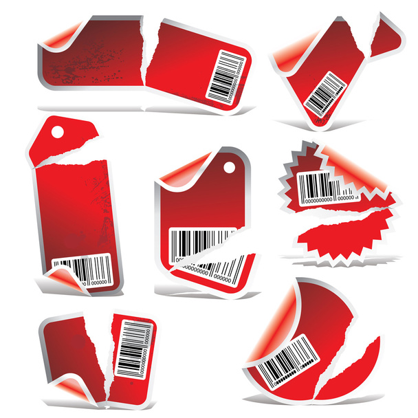 sticker set with barcodes - Vector, Image