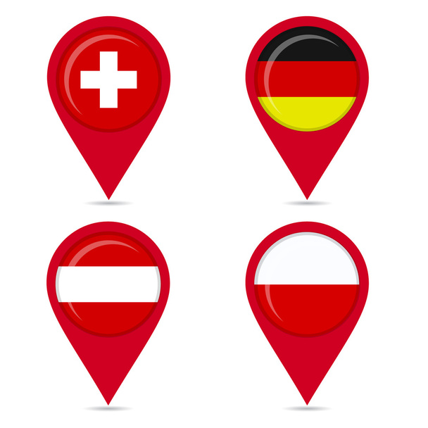 Mapa pin iconos de banderas nacionales
 - Vector, imagen
