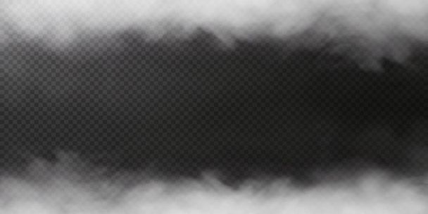 soplo de humo blanco aislado en negro transparente - Vector, imagen