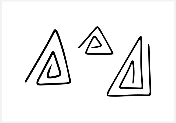Boo三角形のラインクリップアートは白に隔離されます。行をかわせ。スケッチベクターストックイラスト。EPS 10 - ベクター画像