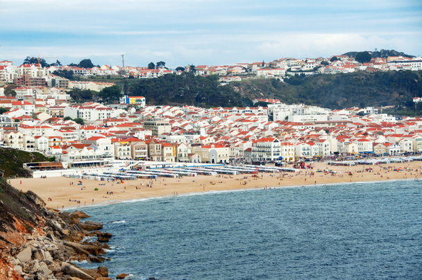 Nazar, Portugal. Kust van de Atlantische Oceaan.  - Foto, afbeelding