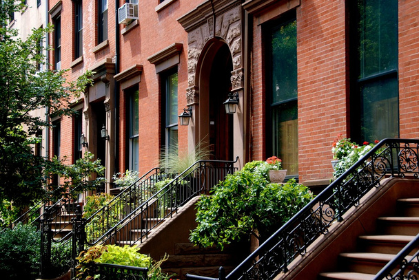 Brooklyn Heights, NY: Row of Brick Brownstones - Foto, Imagem
