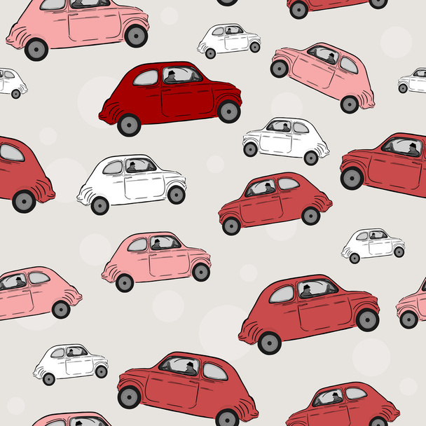 Seamless pattern, cars - Vector, Image