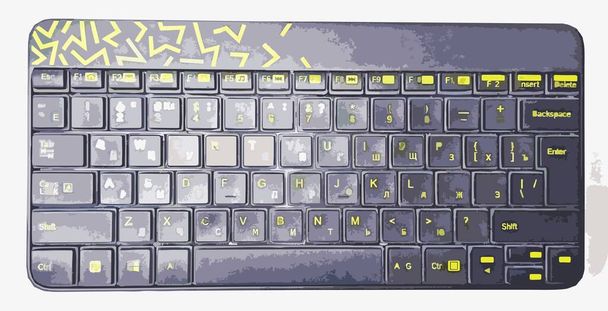 Compact black computer keyboard - Vector, Image