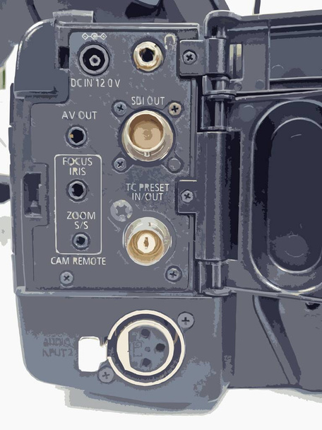 Botones e interruptores profesionales de control de videocámara - Vector, imagen