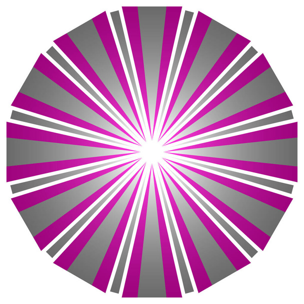 Abstracte cirkel met overlappende spaken geometrisch design element. Cirkelvormige, radiale, stralende lijnen ontwerp vorm - stock vector illustratie, clip-art graphics - Vector, afbeelding