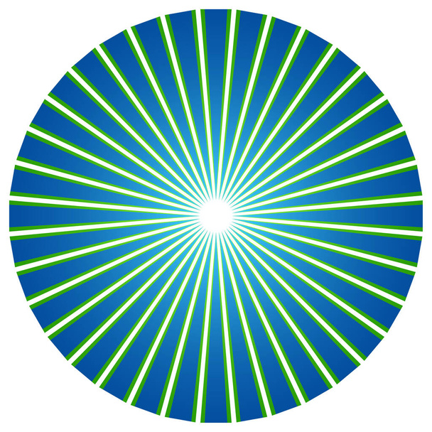 Abstract circle with overlapping spokes geometric design element. Circular, radial, radiating lines design shape - stock vector illustration, clip-art graphics - Vetor, Imagem