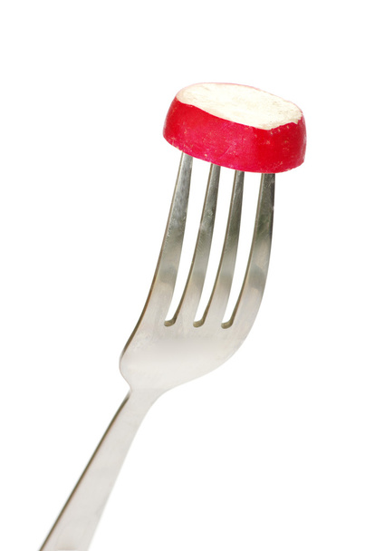 Radish on a fork - Foto, Imagem