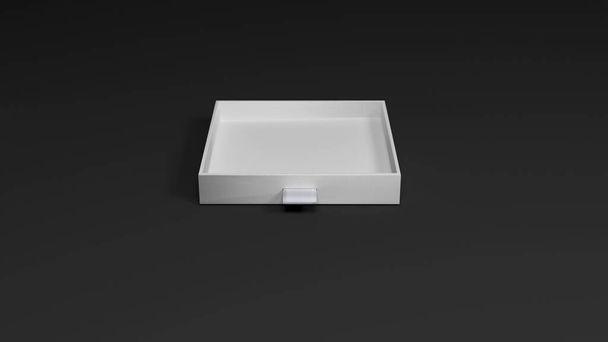 Weiße Geschenkbox geöffnet isoliert 3D-Rendering - Foto, Bild