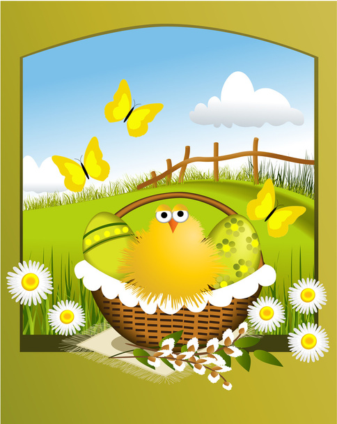 Easter chicken - Vector, Image