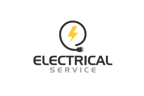 Elektrikçi hizmeti logosu için yaratıcı grafik vektörü. Tasarım şablonu-11 - Vektör, Görsel